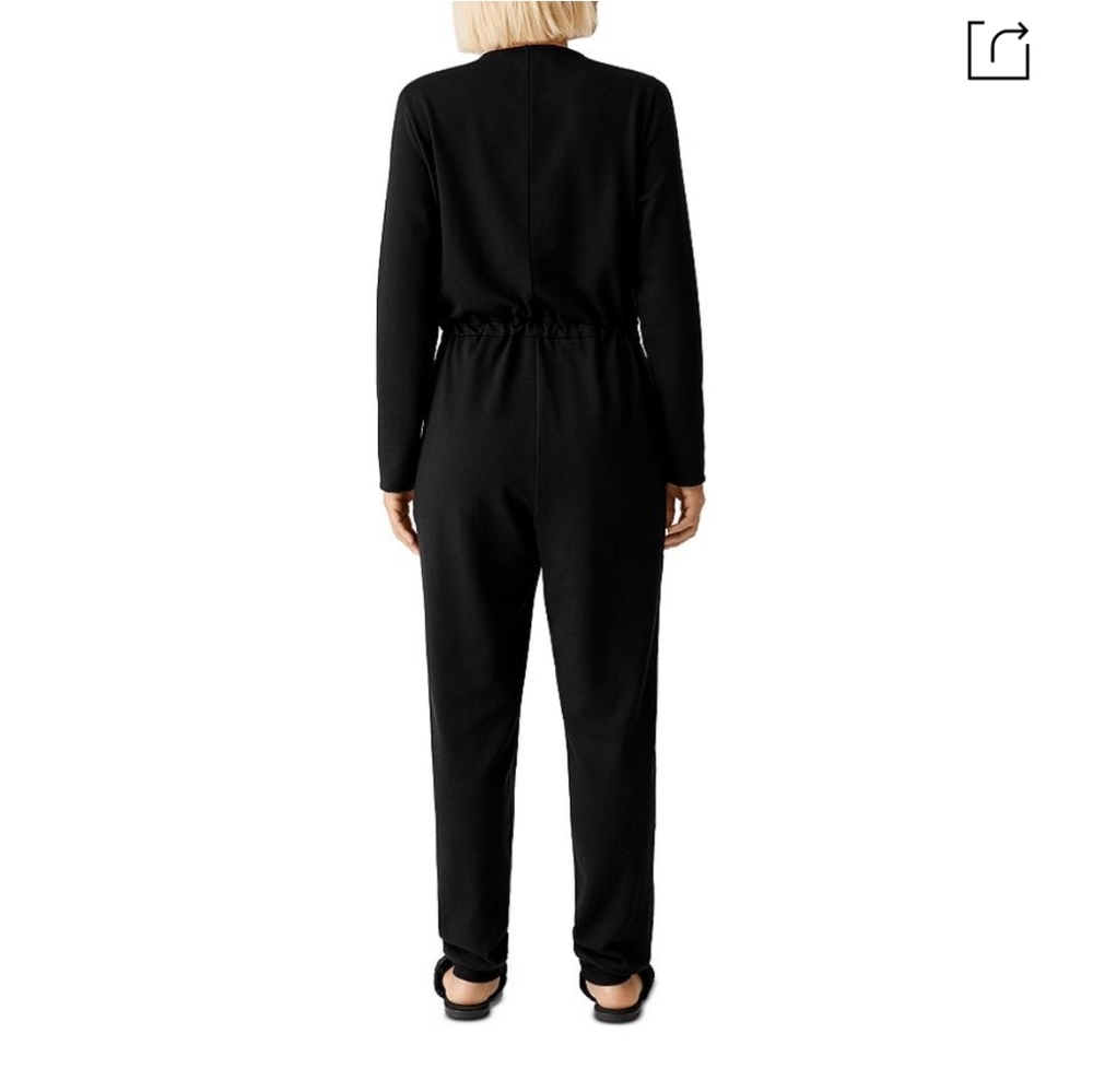 COZY-NEW Eileen Fisher Round Neck Ankle Jumpsuit - Picture 2 of 7